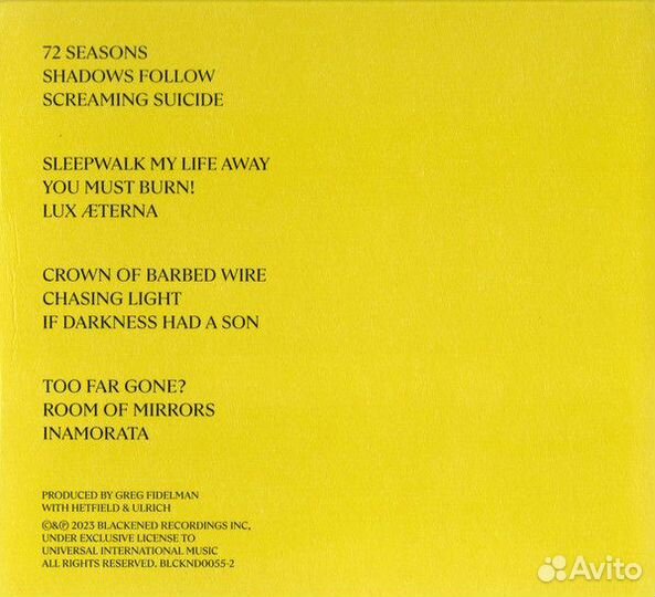 CD Metallica - 72 seasons