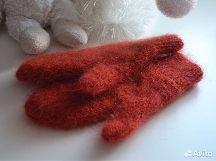 Варежки зимние вязаные