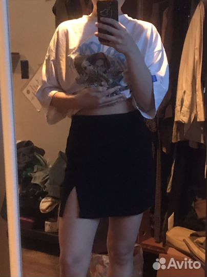 Бархатная юбка черная S-M