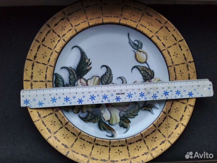 Тарелка блюдо антиквариат 28 см ручная роспись