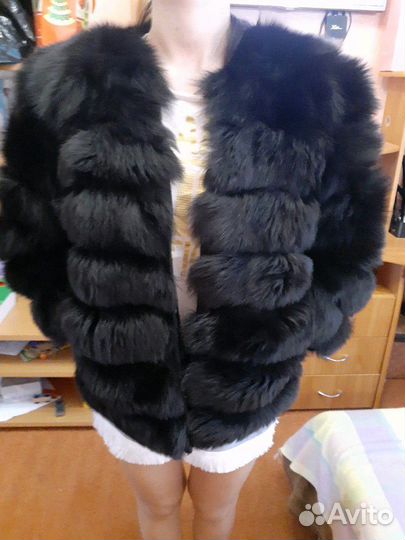 Шубка песец черная