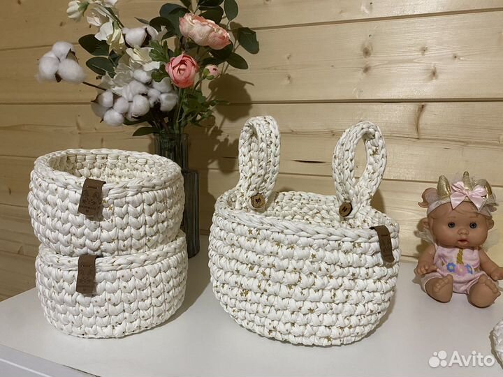 Трикотажные корзинки,люльки