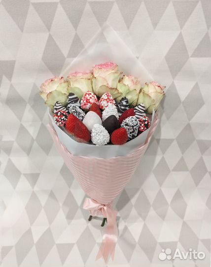 Клубничный букет, клубника в шоколаде