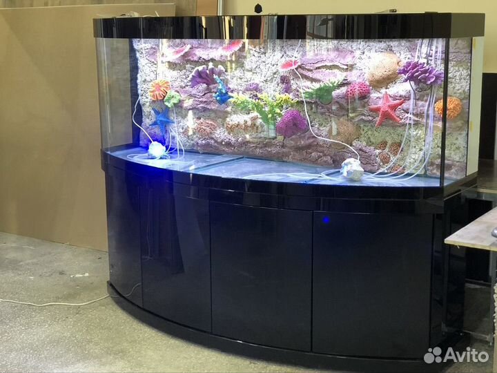 Аквариум панорамный 1000 литров черный акрил