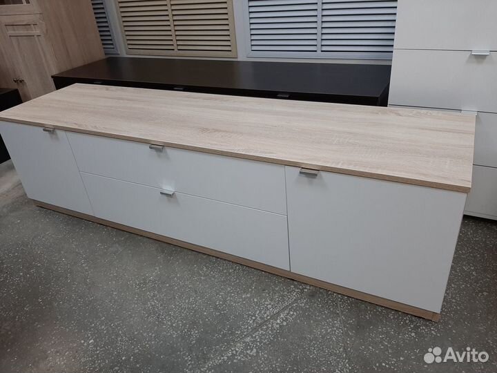 Тумба тв 1,8 м дуб сонома белый