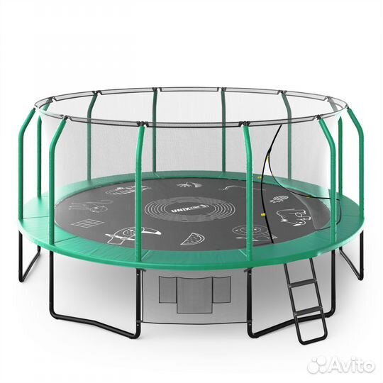 Батут unix line 16 ft supreme game (green)