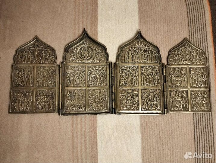 Складень старинный, с редким сюжетом