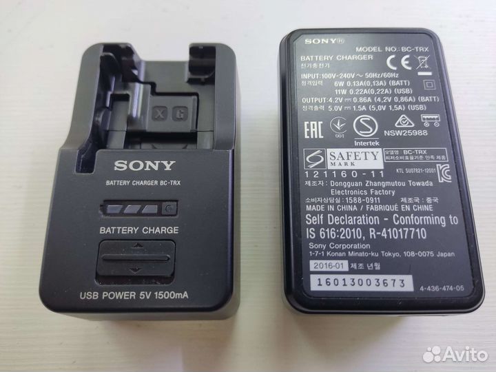 Зарядное устройство Sony BC-TRX для аккум. NP-BX1