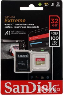 Карта памяти 32Гб SanDisk sdsqxaf-032G-GN6MA micro