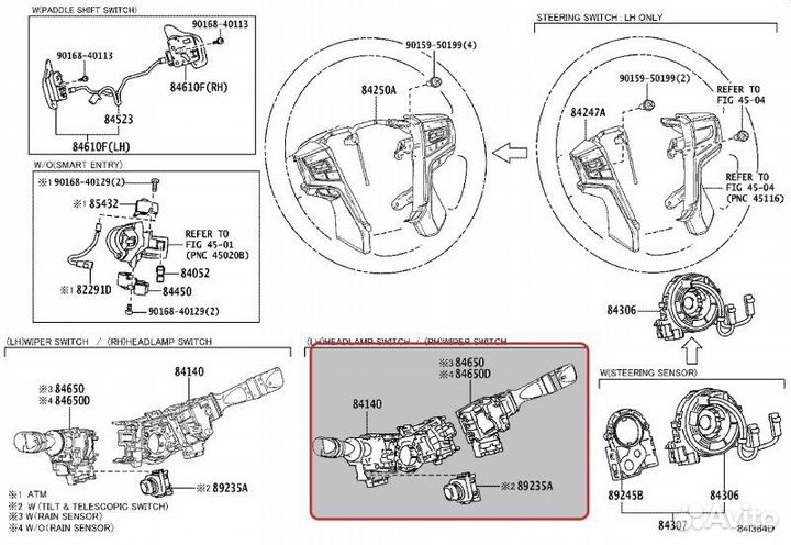 Подрулевой переключатель Toyota Land Cruiser Prado