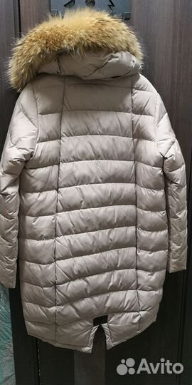 Пуховик зимний женский 46 48 бу бежевый длинный