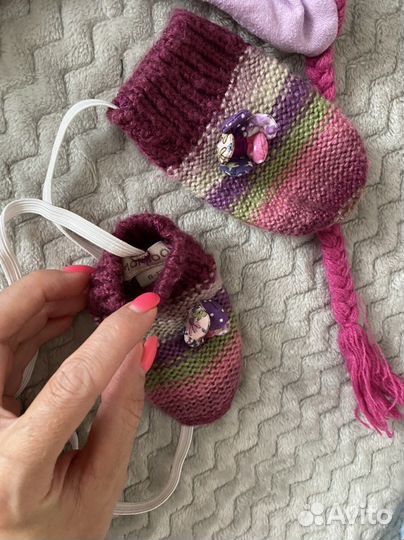 Комплект шапка и варежки monsoon