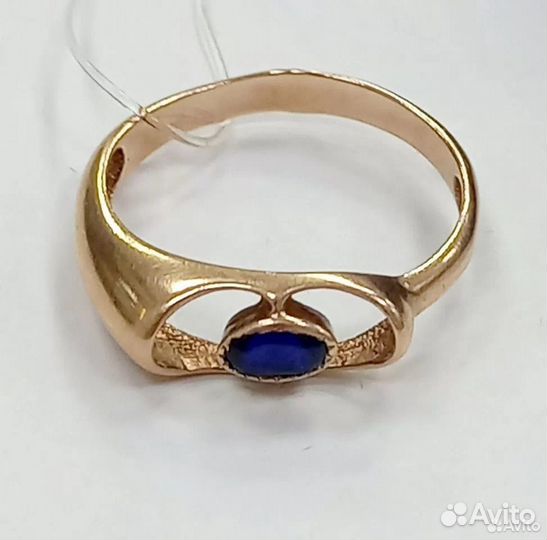 Золотое кольцо с сапфиром 17,5р (арт.112635) В9