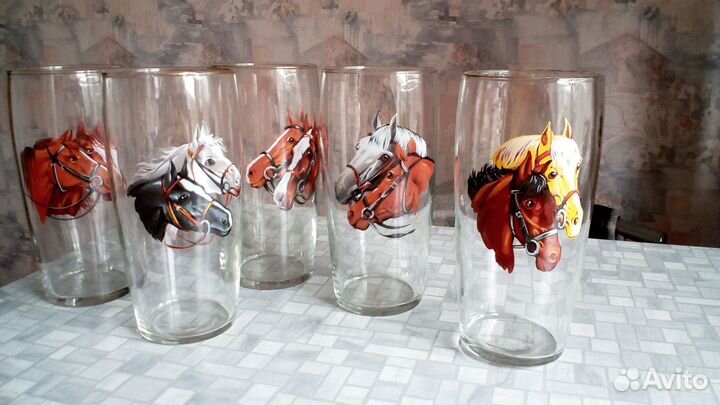 Бокалы с лошадьми 5 шт