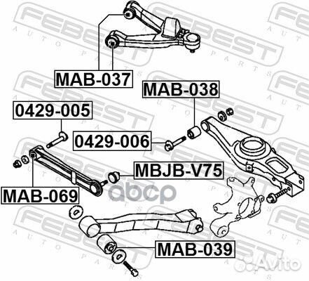 MAB-069 сайлентблок рычага pajero MAB-069 Febest