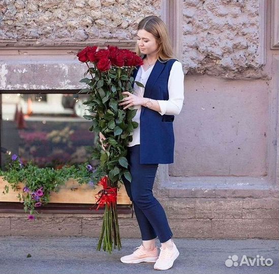 Розы высокие Доставка цветов