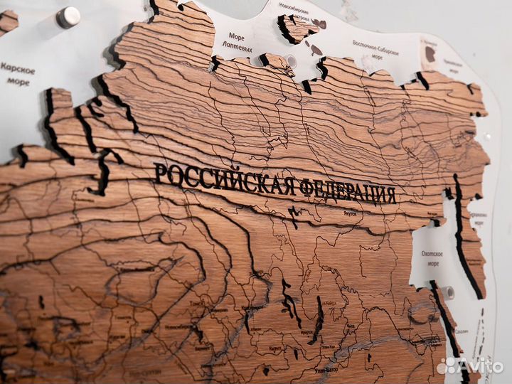 Карта мира из дерева Калининград 