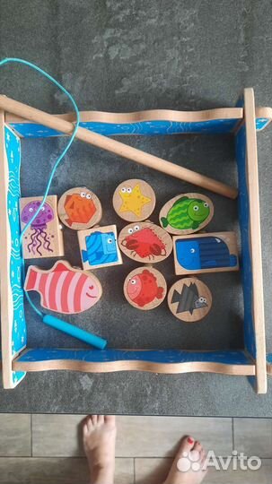 Деревянная детская рыбалка