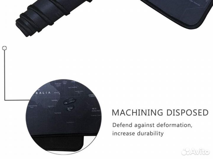 Коврик для мыши и клавиатуры 900x400 мм Карта Мира