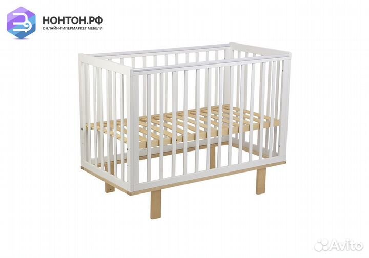 Кроватка детская Simple 340 белый / натуральный