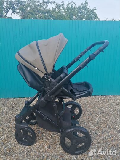 Продам коляску Peppy3 в 1 Ecoкожа оливковая/черная