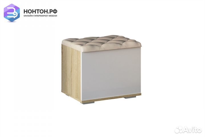 Тумба-пуф Белладжио дуб сонома / белый