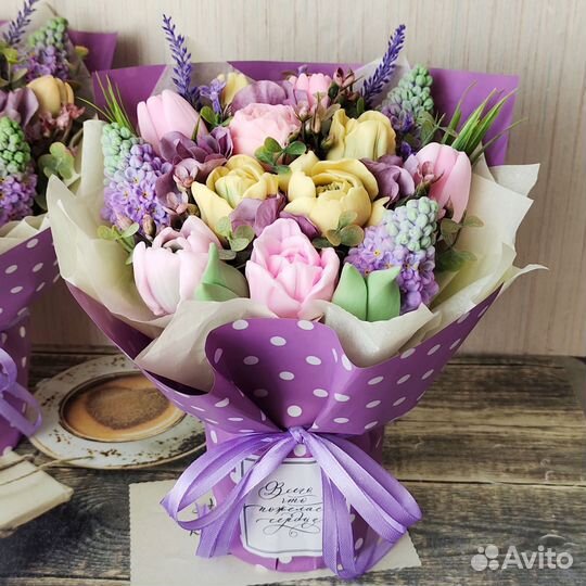 Букет из мыла,мыло ручной работы,подарок