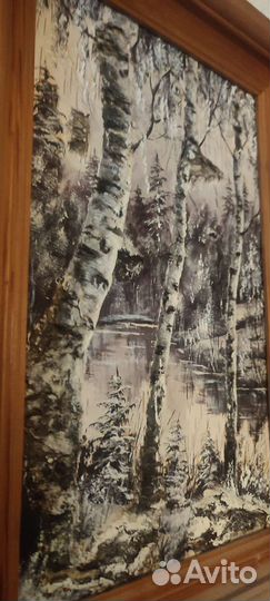 Картина маслом на бересте