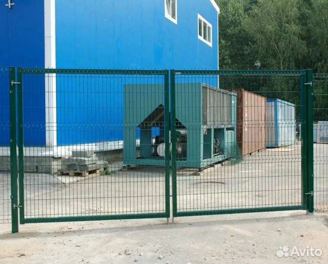 Ворота распашные из 3D сетки