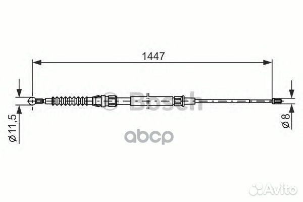 Трос ручника зад. п./л Seat Altea/Leon,Skoda
