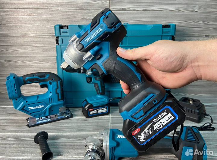 Набор макита 4 в 1 с лобзиком + 2 АКБ Арт:12