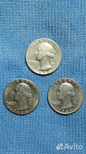 Монеты 1/4 доллара (25 центов)