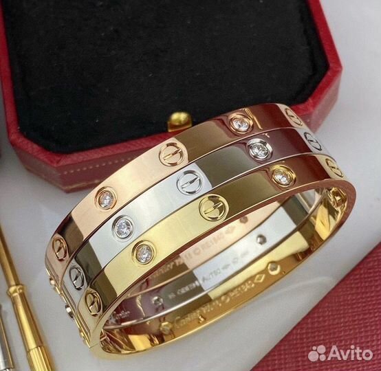 Браслет cartier love с камнями