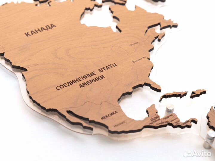 Деревянная карта мира Хабаровск Сагано