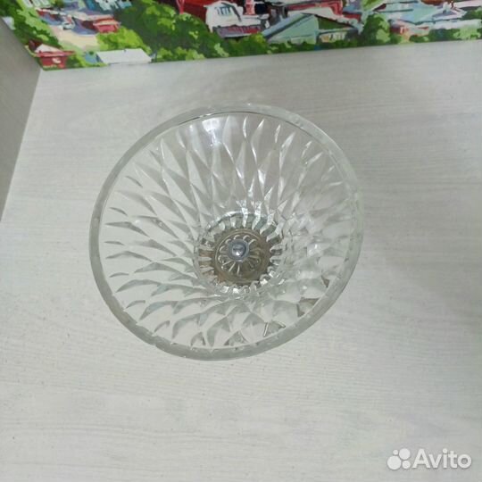 Фруктовница (Ваза) хрусталь мельхиор мнц СССР