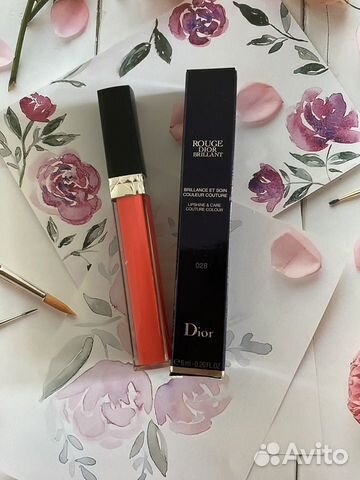 Блеск уход для губ rouge dior brillant 028