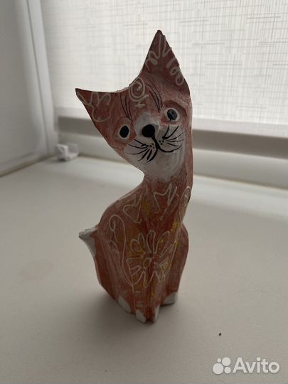Кот деревянный ручной работы