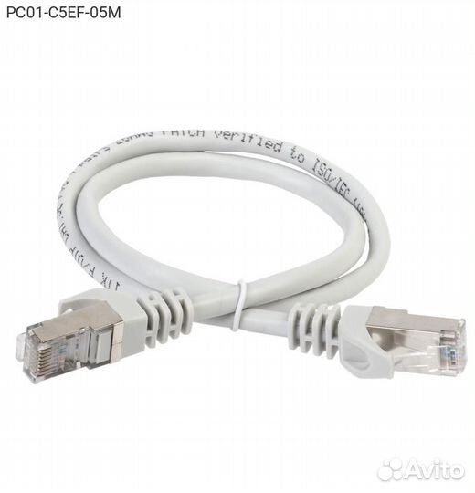 Патч-корд ITK FTP кат. 5e Серый 0,5 м, PC01-C5EF-0