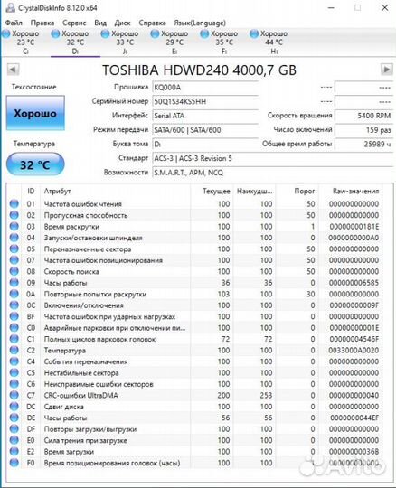 Жесткий диск 4тб toshiba