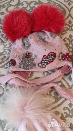 Фирменные шапки для девочки 48 50