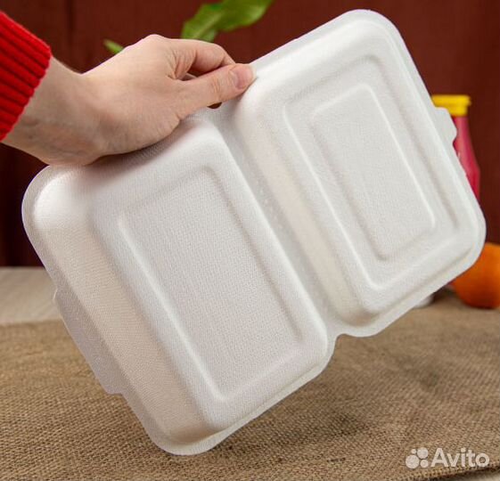 Ланч Бокс из сахарного тростника биоразлагаемый