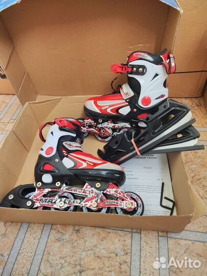 Роликовые коньки 2в1 детские р33-36