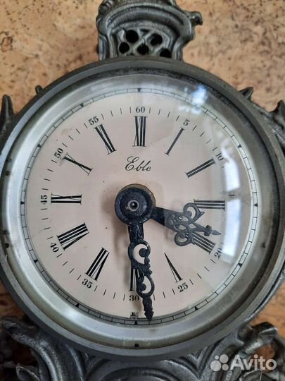 Винтажные каминные часы. Литьё. 1920 г. Европа