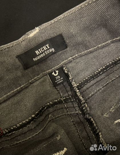 Джинсы true religion ricky серые