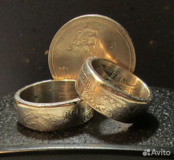 Кольцо из серебряной монеты полтинник 1924 г
