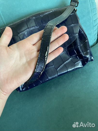 Сумка женская натуральная кожа темно-синий цвет бу