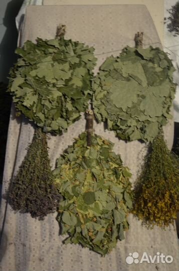 Веники для бани из дуба берёзы