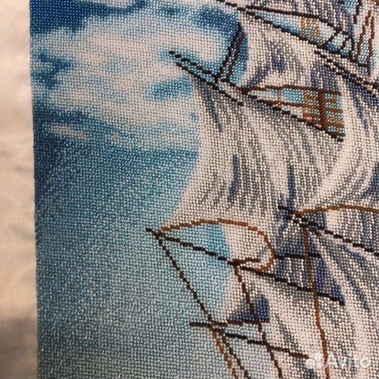 Картина ручная работа корабль на Новый год