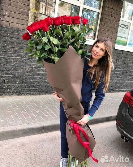 Розы высокие Доставка цветов