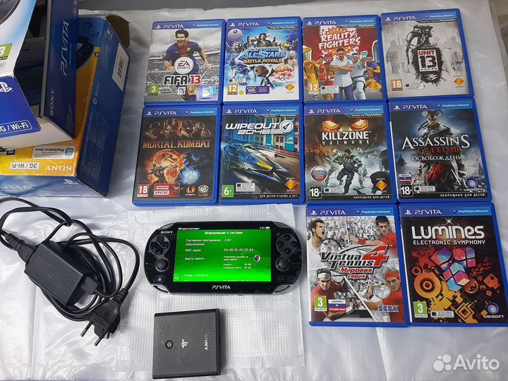 Sony PS Vita 3G Wi-Fi 32gb + 10 картриджей